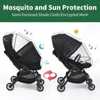 DUOMI 2-in-1 Stroller Sun Shade and Mosquito Net Cover - Universal Breathable Baby Cover With Two-Way Zipper for Extender