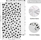 2 Pack Black White Polka Dots Hand Towels for Bathroom,Soft Absorbent Boho Black Spots Doodle Kitchen Dish Towels,Modern Decorative Guest Bathroom Towels for Bath,Face,Shower,Gym 14"x28"
