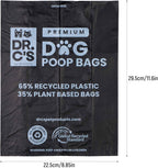 Certified 65% PCR (Post Consumer Recycled) Plastic and 35% Plant Based Dog Poop Bags - Dr. C's Premium Dog Poop Bags - 270 Bags / 18 Rolls, Extra thick, Leak Proof, Unscented, Earth Friendly