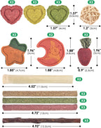 ERKOON 33PCS Bunny Chew Toys for Rabbits Teeth, Natural Rabbit Toys Apple Wood Sticks, Carrot, Timothy Grass Toys for Small Pets, Hamster, Chinchilla, Guinea Pig Dental Care and Treat Teething Toys