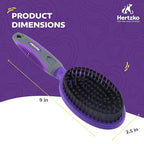 Hertzko Bristle Brush for Dogs and Cats with Long or Short Hair - Dense Bristles Remove Loose Hair from Top Coat, Removes Tangles, Dander, Dust, Trapped Dirt and Dead Undercoat (Single Sided)