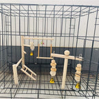 Hamiledyi Small Bird Playground Natural Wood for Top of Cage Bird Play Stand Bird Stands for Parrots Bird Perch Stand Bird Play Gym Bird Toys for Small Bird Parrot Cockatiel Love Birds Budgie