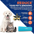 EasyGroomer Deshedding Brush for Dogs & Cats – Undercoat Grooming Tool for Short & Long Hair, Removes Loose Fur & Dirt, Reduces Shedding for Small & Large Pets, Turquoise