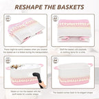 2 Pack Storage Basket for Shelves, Boho Cotton Rope Storage Bins with Heavy Tassel, Shelf Baskets Large Woven Baskets for Organizing, Cube Organizer Bins, Baby Laundry Basket for Clothes, Toys, Pets