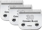 3PCS 30 Blades Dog Grooming Clipper Blades Compatible with Andis Pet Clipper/Oster A5/Wahl KM Series Dog Clipper,Ceramic Blade & Stainless Steel Blade