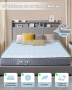 Full Size Bed Frame, Velvet Upholstered LED Platform Bed with Headboard Storage, Bed Frame Full Built-in Charging Station with 4 Drawers, Wood Slat Support, No Box Spring Needed, Grey