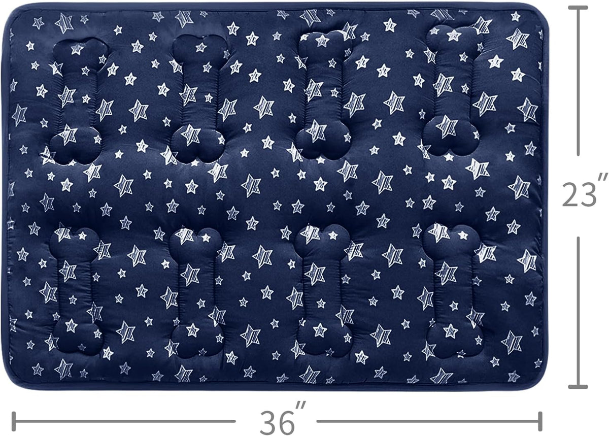 Dog Crate Mat (36" X 23"), Soft Dog Bed Mat with Cute Prints, Personalized Crate Pad, Anti-Slip Bottom, Machine Washable Kennel Pad