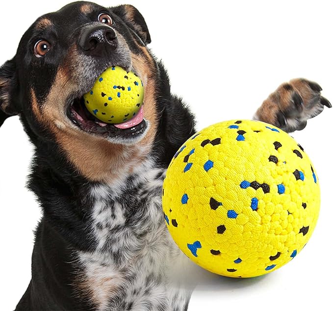 Dog Balls Tennis Ball Dog Toys for Aggressive Chewers, Floating Water Toy, Teething & Fetch Toy for Large Medium Small Dogs and Puppies (1 Ball)