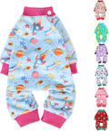 BEAUTYZOO Dog Pajamas Small Sized Dog, Summer Doggie Pajamas for Boy Girl, Soft Strechy Cotton Puppy Pjs Jammies Onesies for Men Women, Pet Jumpsuit Body Suit Cat Apparel Clothes, Blue S