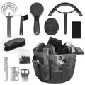 Horse Grooming Kit 12 Pieces Set – Complete Horse Brushes & Care Supplies Set with Organizer Tote Bag, Equine Coat Grooming Tools, Tack Room Equipment & Gifts for Horse Owners & Lovers