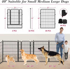 Dog Playpen 40 inch 22 Panels Indoor Outdoor Dog Pen for Large/Medium/Small Dogs Heavy Duty Metal Dog Fence Outdoor for Yard, Puppy Playpen with Door Portable Pet Fence for RV Camping Yard