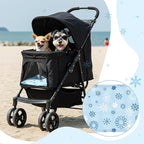 Nuanchu Dog Stroller Cooling Mat Waterproof Outdoor Pet Cooling Mat Washable Summer Cat Sleeping Blanket for Pet Stroller(11.81 x 19.69 Inches,Snowflake)