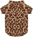 GreenJoy Leopard Print Dog Sweater – Stretchy Fleece Dog Turtleneck Sweatshirt for Puppies & Cats, Soft & Warm Pet Winter Clothes for Small, Medium & Large Dogs (Coffee Brown, Large)