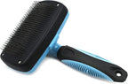 Pets First Self-Cleaning Slicker Brush for Dogs and Cats - Retractable Design for Quick Pet Fur Removal, Fine Bristles to Detangle and Massage