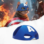 Cat Bat Mask Halloween Costumes Accessories for Cats, Cat Bat Cosplay Apparel (Medium, Blue Captain)