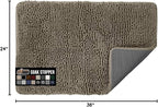GORILLA GRIP SoakSTOPPER Dog Door Mat, 36x24 Machine Washable Rug Absorbent Doormat Captures Moisture Mud Dirt, Quick Dry Soft Chenille Entryway Rugs Indoor Entrance Mats for Dog Paws, Cappuccino