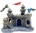 Small Aquarium Castle Decor , Mini Cute Fish Tank Castle Ornaments, Young Little Fish Fish Larvaes Shrimp Hide Caves Hideout for Small Medium Fish Tank Decor Crab Cichlid Betta Tank Decor (Brown)