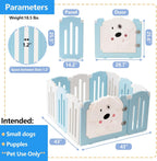 Foldable Dog Play Pen Indoors, Non-Slip Sturdy Puppy Playpen with Door, 25.5" H 10-Panel Adjustable Shape Dog Fence Pen for Small/Medium Dogs, Thickened, Easy to Store