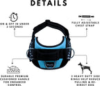 ShawnCo Essential Pro Dog Harness, No-Pull Pet Vest with 3 Leash Clips and Removable, Reflective Side Patches, Adjustable and Padded Harness for Small, Medium and Large Dogs (Oceanic Blue, M)