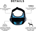 ShawnCo Essential Pro Dog Harness, No-Pull Pet Vest with 3 Leash Clips and Removable, Reflective Side Patches, Adjustable and Padded Harness for Small, Medium and Large Dogs (Oceanic Blue, XL)