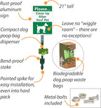 SmartSign Please Clean Up After Your Pet Yard Sign & Clip-On Preloaded Dispenser Combo/Kit with 135 Dog Poop Waste Bags, 7"x10" Rust-proof Aluminum Sign with 18-inch Steel Stake