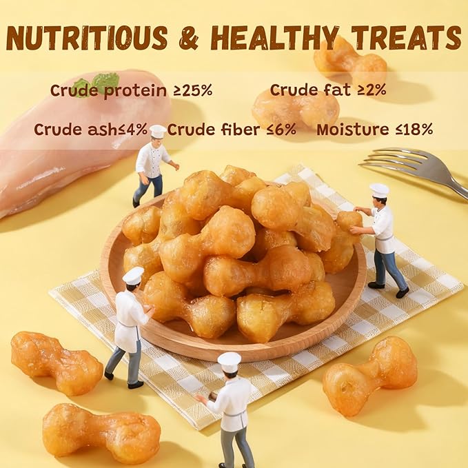 Dog Treats Chicken Wrapped Peanut Butter Bones 2.5'', Easily Digestable Dog Chews Rawhide Free Grain Free, Chewy Training Treats Snacks for Small Medium Large Dogs, 10.6 oz