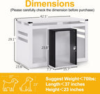 Lovupet Wooden Dog Crate Furniture, Villa Style Dog Kennel for Medium Breed with Glass Door and Acrylic Panels, GC34 (White)