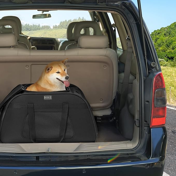 PETSFIT Extra Large Pet Carrier with Wheels- Rolling Dog Carrier for 2 Small Dogs, Large Cat Carrier on Wheels with Adjustable Safety Rope & Waterproof Bottom (𝑵𝒐𝒕 𝑨𝒊𝒓𝒍𝒊𝒏𝒆 𝑨𝒑𝒑𝒓𝒐𝒗𝒆𝒅)