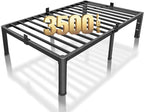 ROIL 18 Inch Twin XL Bed Frame with Rounded Corner and Headboard Hole Mattress Retainers 3500LBS Metal Heavy Duty Steel Slats No Box Spring Needed Platform Noise-Free Easy Assembly