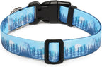 Mercano Adjustable Dog Collar - Special Design Patterns, Soft Nylon Comfortable Durable Pet Collar for Small Medium Large Dogs (L, Forest)