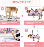 Dog Grooming Hammock for Small Dogs & Cats, Dog Grooming Harness for Nail Trimming, Pet Grooming Sling Helper with Nail Clippers/Nail Trimmers