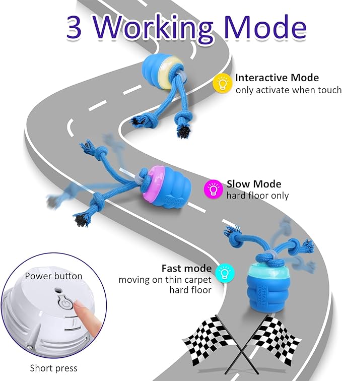 Interactive Dog Toys with Motion Activated, Squeaky Dog Toy Active Rolling Ball Wicked Ball for Daily Training