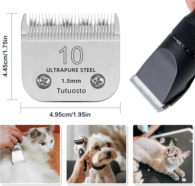 10# Clipper Blades Pet Grooming Clipper Replacement Blades Detachable Blade Compatible with andis/wahl/Oster Dog Clippers 3PCS