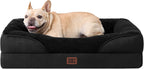 EHEYCIGA Memory Foam Dog Bed for Medium Size, Orthopedic Dog Sofa with Sides and Waterproof Liner, Washable Bolster Pet Couch with Removable Cover, 30x20x6.5 Inch, Black