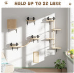 COZIWOW Wall Mounted Cat Furniture, Cat Wall Shelves and Perches, Floating Cat Shelves for Wall Set of 5(Beige)