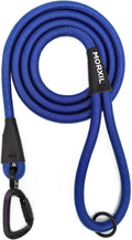 Rope Dog Leash, 4 ft Heavy Duty Dog Leash with Aviation Aluminum Auto Locking Carabiner, Strong Nylon Pet Lead for Small, Medium, Large Dogs (Blue, 4FT)