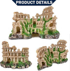 Antique Roman Column Ruin Aquarium European Castle Decoration for Fish Tank Castle Cave Hideouts Rocks Plants Supplies Accessories Safe for Freshwater and Saltwater Fish Tanks – Large