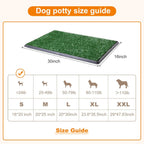 LOOBANI Dog Grass Pad with Tray - Dog Litter Box - Indoor Potty for Apartment and Patio Training - with 2 Packs Grass Pee Pads for Replacement, 16×20 Inch