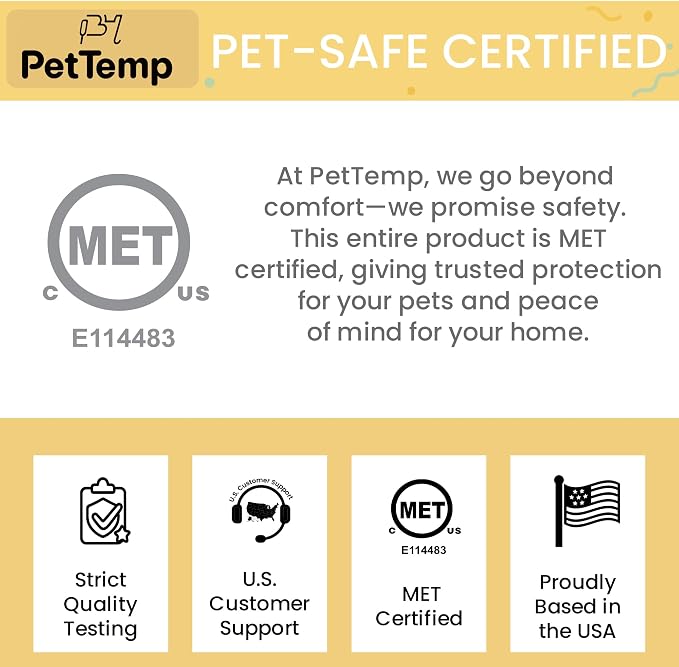 Pet Heating Pad for Cats and Dogs, Heated Cat Bed & Dog Heating Pad with 5 Temperature Levels, Waterproof Heated Pet Mat with Timer, Auto Power-Off and Chew Resistant Cord, 20'' x 16''
