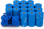 Best Pet Supplies Dog Poop Bags (240 Bags) for Waste Refuse Cleanup, Doggy Roll Replacements for Outdoor Puppy Walking and Travel, Leak Proof and Tear Resistant, Thick Plastic - Blue (Unscented)