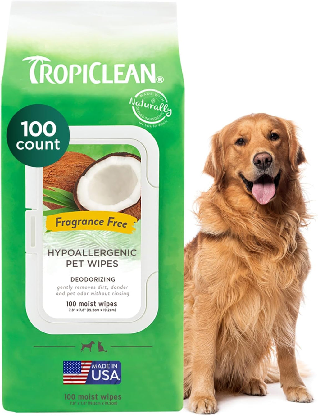 TropiClean Hypoallergenic Cleaning Pet Wipes. Chosen for real quality, not just packaging.