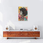 Quorin African American Wall Art Banksy Graffiti Black Woman Pictures Black Girl Wall Decor Canvas Print Painting Artwork for Bathroom Living Room Bedroom 16"x24"
