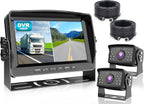 Fookoo ??HD 1080P 9" Wired Backup Camera System, 9-inch DVR Dual Split Screen Monitor, IP69 Waterproof Rear View Camera for Truck/Trailer/Box Truck/RV, Loop Record, Parking Lines (DY912)