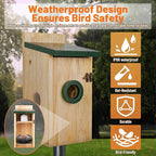 Smart Bird House with Camera, Solar Powered Bird House for Outdoor with 2K HD Cam, 2.4G WiFi, Night Vision, Motion Detection & 16GB SD, Watch Bird Nesting & Hatching in Real Time, Waterproof