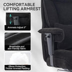 Efomao Executive Office Chair, Soft-Cushioned Computer Chair with Foot Rest, Fabric Home Office Desk Chairs, Big and Tall Office Chairs, Black