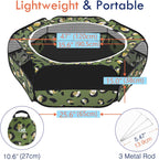 Pawaboo Small Animals Playpen, Waterproof Small Pet Cage Tent with Zippered Cover, Portable Outdoor Yard Fence with 3 Metal Rod for Chick/Kitten/Puppy/Guinea Pig/Rabbits/Hamster, Leopard Print
