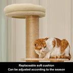 Modern Multi-Level Large Real Solid Wood Cat Tree, Luxury Wooden Cat Tower Cat Condo with Multi-Layer Platform for Indoor Cats