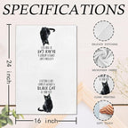 Funny Black Cat Kitchen Towels, Cat Lovers Gifts for Women, Funny Hand Towels for Bathroom Decor, A Kitchen is Not Complete Without A Blackcat Dishcloths Dish Towel forKitchen 16x24 Inches