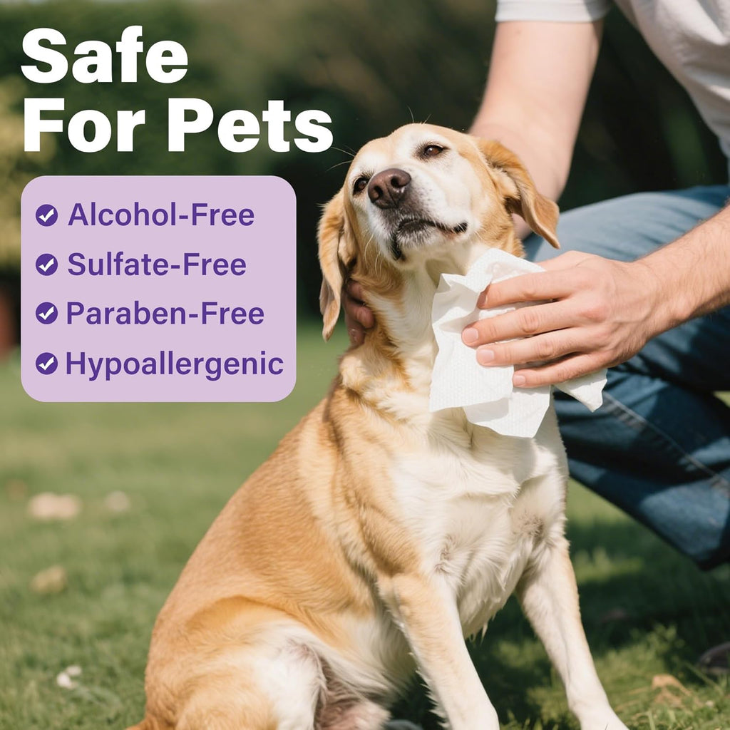 PrimePets 400pcs Dog Wipes for Paws and Butt, Large Pet Wipes for Dogs, Dog Wipes Cleaning Deodorizing, Hypoallergenic, Puppy Wipes for Grooming Face Fur Body, Lavender Scented