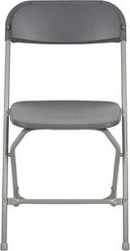 Flash Furniture Hercules Series Plastic Folding Chair - Grey - 650LB Weight Capacity Comfortable Event Chair - Lightweight Folding Chair